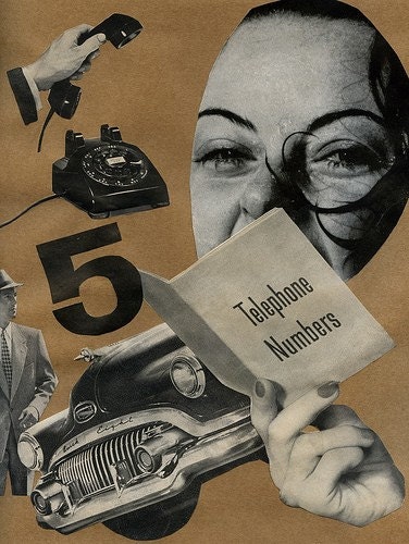 I've Got Your Number.  Original collage by Vivienne Strauss