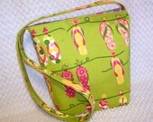 Crossbody Bag Hobo Bag Purse Shoulder Sling Flip Flops and Polka Dots Citrus Colors Everyday Bag