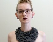 Black Scales Bib Necklace Choker Collar