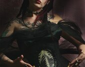 Ready to Ship Victorian Zombie Anatomical Medical Skeleton Cameo Corset by Louise Black
