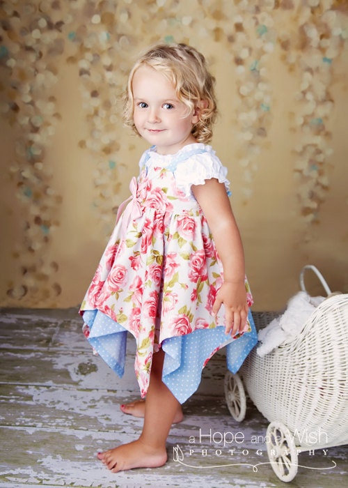 Girls Dress Pattern - Handkerchief Hem Dress - PDF Pattern