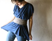 Wide obi Belt Ecru Stretchy jersey - multifunctional Bandeau bra waist  belt for women