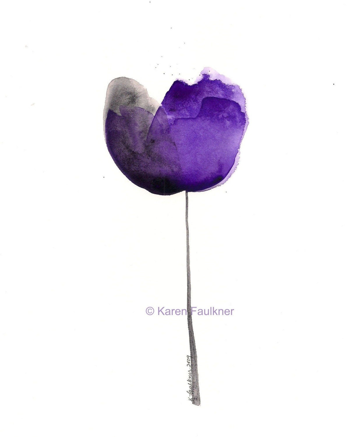 Art, Print, Giclee Print of Watercolor Painting: Miss Violet Black