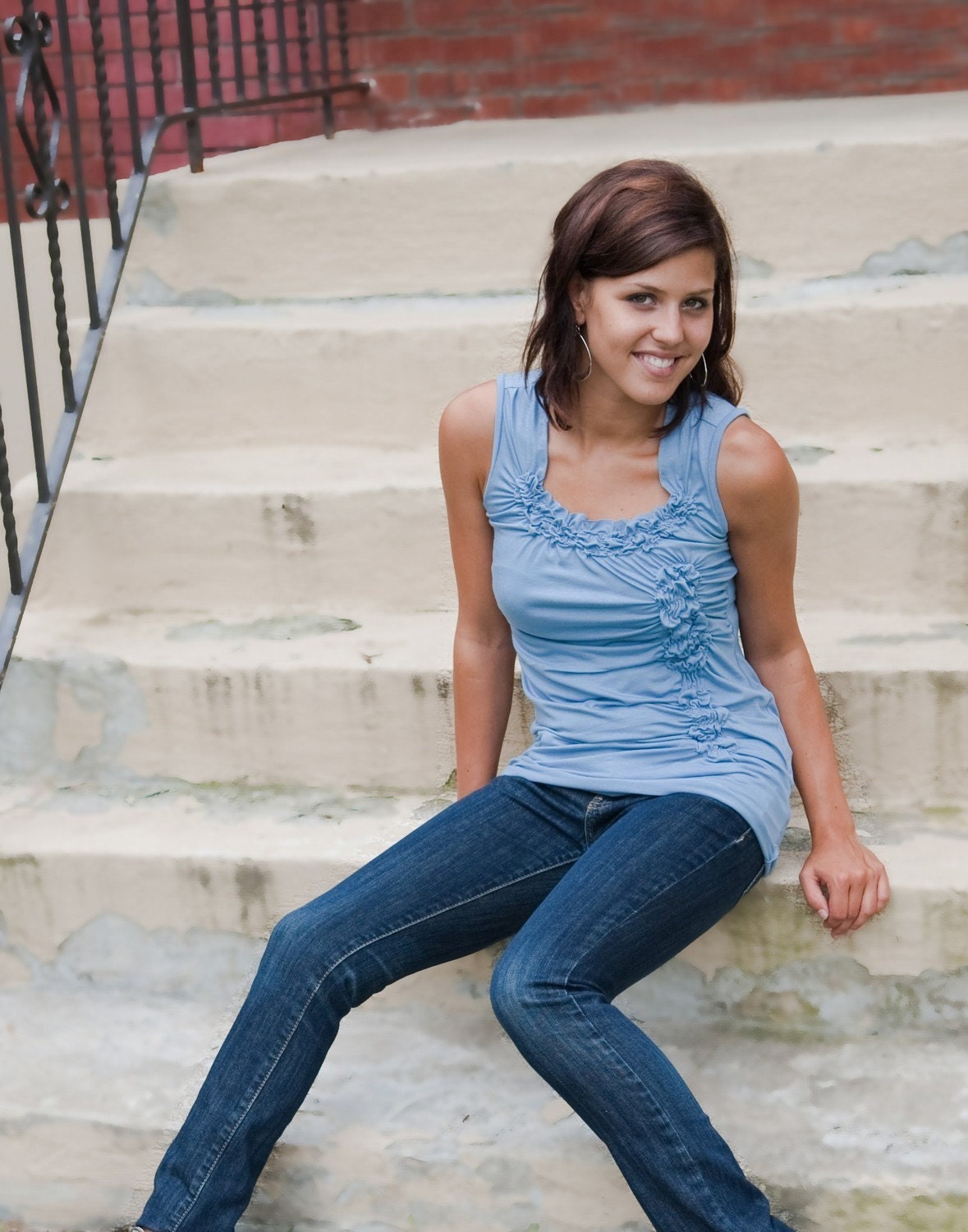 Women's summer tank top custom made in bamboo jersey