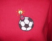 Soccer Bomb Sweatshirt Crew Neck Embroidery Fleece Sweatshirt  Made To Order MTO