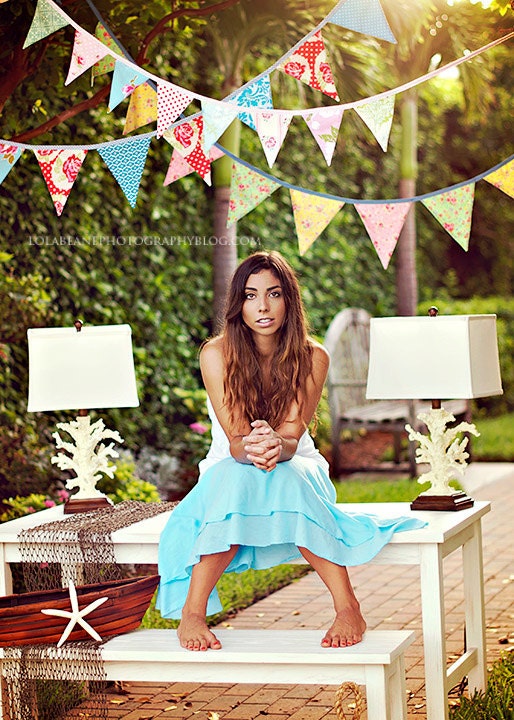Set of 3 Custom Photo Props, Party Decorations, Bunting Flags. You Choose General Color Theme.