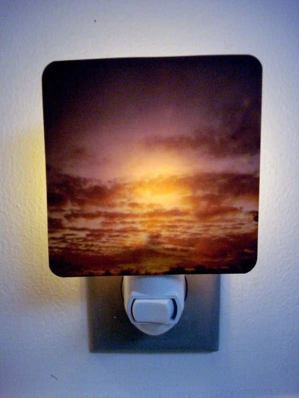 Polaroid Photo Sunset Night Light - Stars Come Out in a Sky Aflame - Unique Housewarming Gift, Home Decor, Functional Illuminated Art