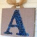 Baby Boy Nursery Wall Art, Children Wall Art, Personalized Navy Blue Button Letter on Canvas or Ready-to-Frame (frame not included)
