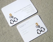 Wedding Invitation Modern Penguins Deposit