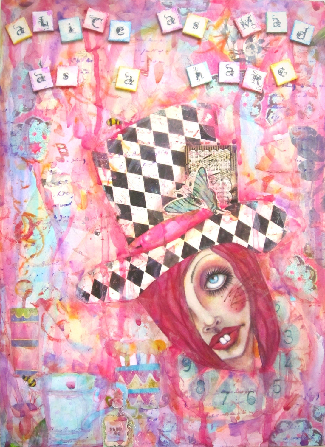 8 x 10 Print Alice has gone Mad as a Hare