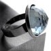 Slate Blue Crystal Ring, Vintage Swarovski Crystal, Geodesic Dome, Montana Blue Crystal, Adjustable Cocktail Ring - Window to the Soul