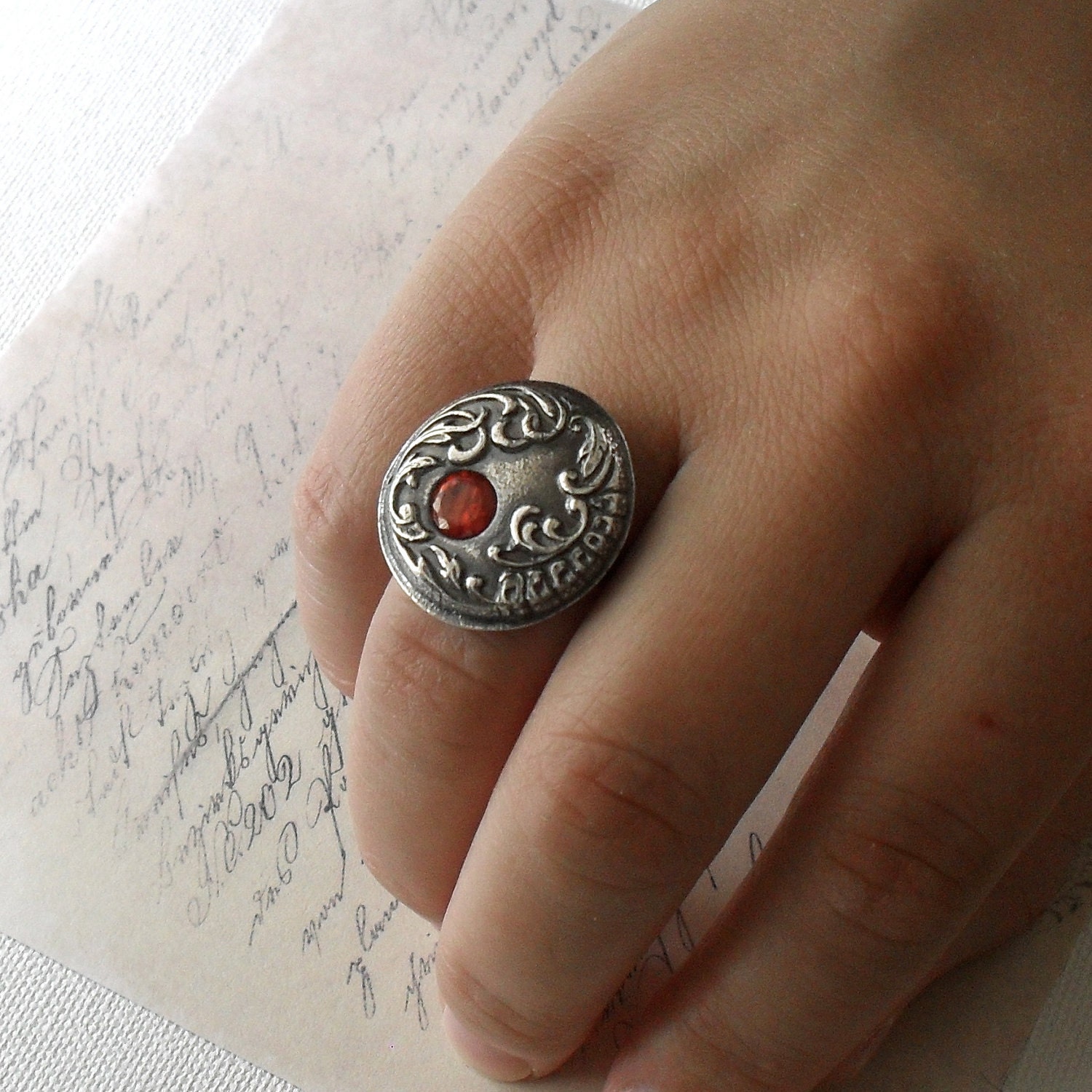 Blazing Beauty - Fire Opal Sterling Silver Ring Size 7.75 - READY TO SHIP