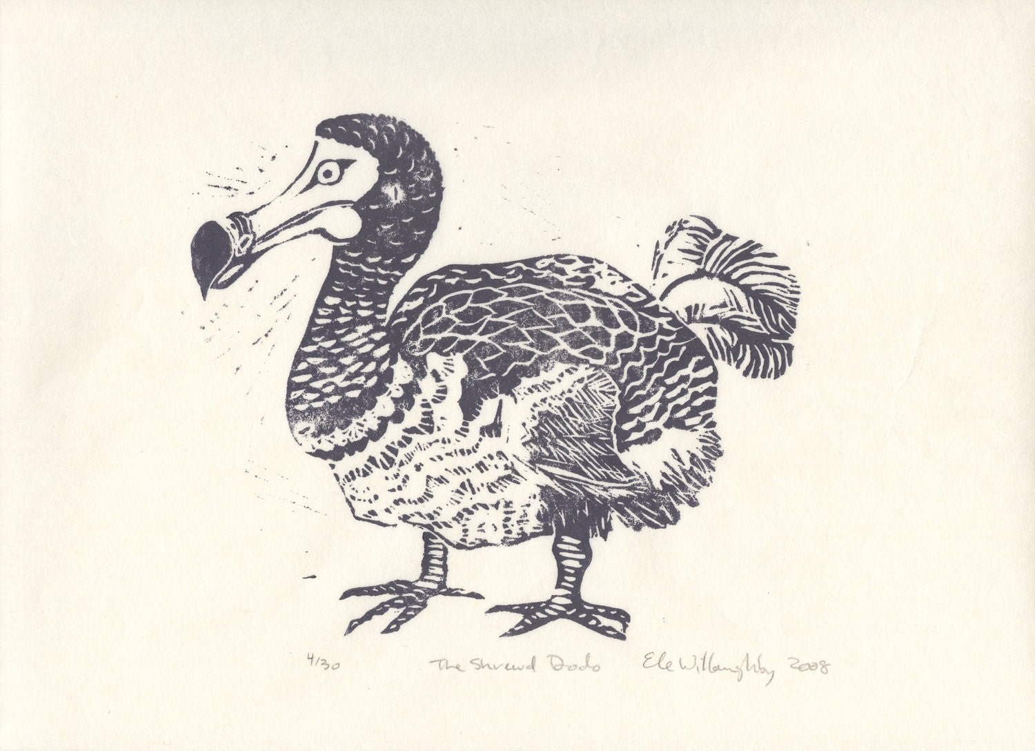 Shrewd Dodo Linocut- Limited Edition