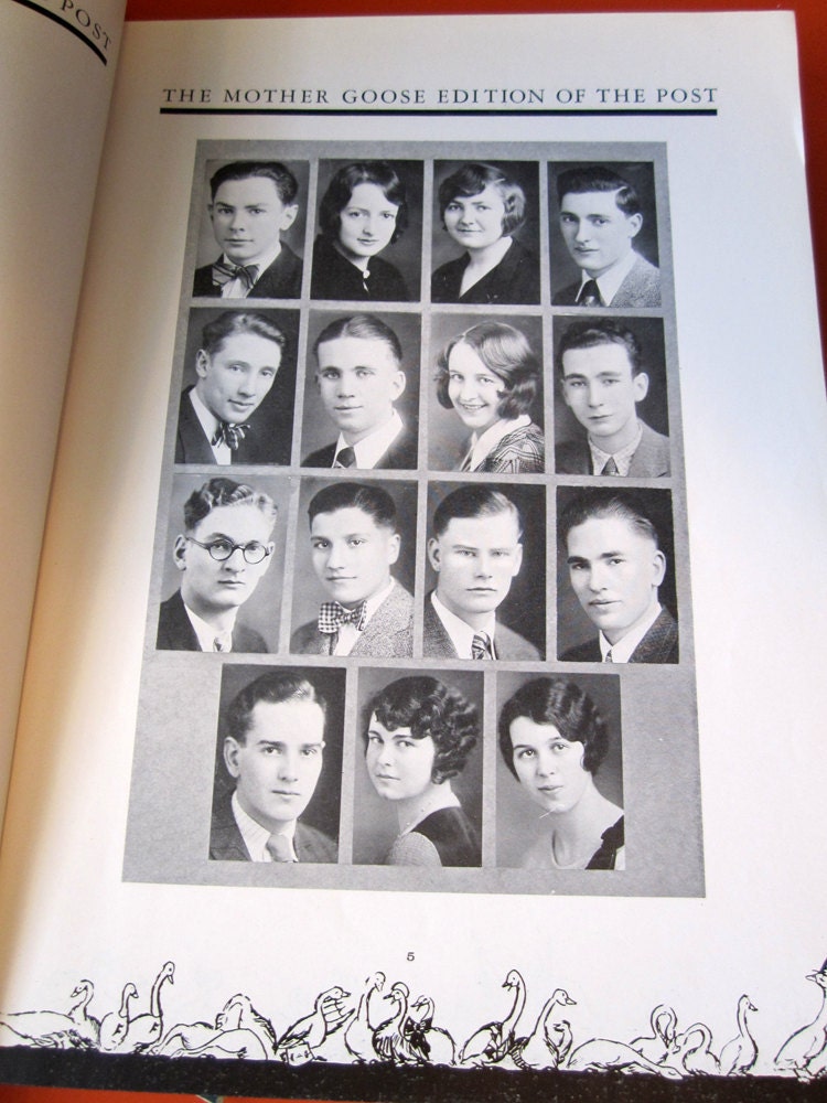 Vintage Portland Oregon 1928 Franklin H.S. Yearbook.  Unique and Beautiful - Mother Goose Theme