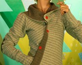 Choose Your Colors.  better than your boyfriend's cardigan jacket--asymmetrical buttoned sweater with pocket and adjustable collar.
