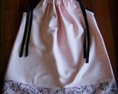 Baby, Girl, Toddler, Pillowcase Dress Cotton Pale Pink with Black Shoe Print