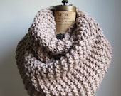Super Snuggly Chunky knit cowl Camel. Tan. Light Brown.