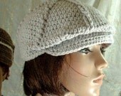 Crochet Newsboy Hat, Big Apple 6 Gore, dbl twist, PDF Pattern, no. 65