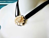 Black ribbon choker necklace