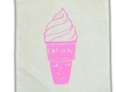 Pink ICE CREAM CONE Kid Organic Cotton Drawstring Ditty Bag