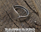 Adjustible Sterling Silver Plated Demitasse Spoon Ring - Silverware Jewelry Creations by Doctorgus