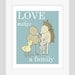 Baby Boy Nursery Art, Adoption Art, Animal Nursery, Love Makes a Family, Art Print, Kids Wall Art, Baby Nursery Decor