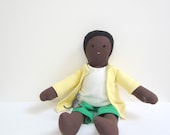 SALE Uri the eco friendly Boy doll handmade upcycled South American African American brown green yellowbubynoa Best Friend