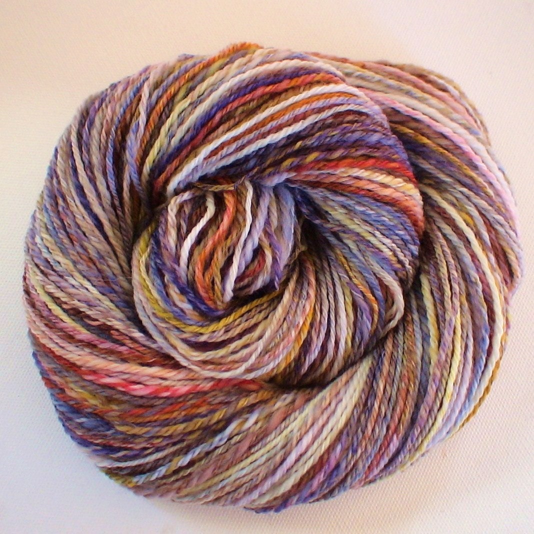 Superwash 19 micron merino 3ply handspun and dyed yarn 2ozs 172yards