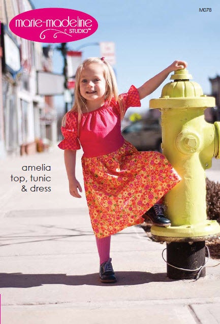 amelia top, tunic, and dress pattern by marie-madeline studio (M078)