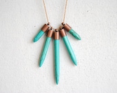 Turquoise Dagger Necklace - Handmade Tribal Jewelry - Free Shipping in the US - Summer Fashion