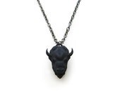 Bison Necklace, Buffalo necklace, animal head jewellery, animal jewelry, whimsical necklace, Modern necklace, cool jewelry