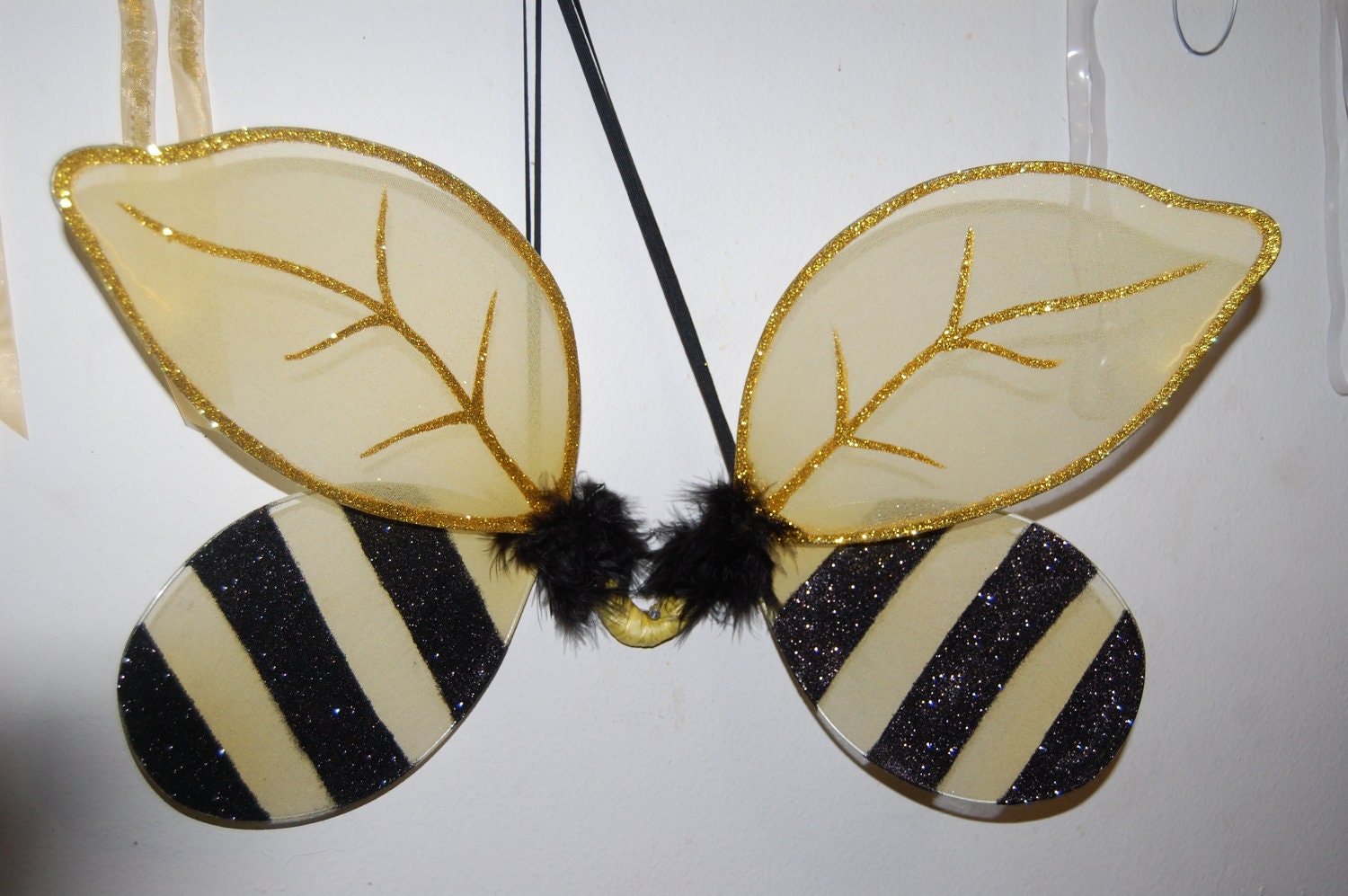 Bumblebee Costume Wings Children size 4 to10 handmade design bee fairy Dress up wings, birthday, Halloween, Photo prop,