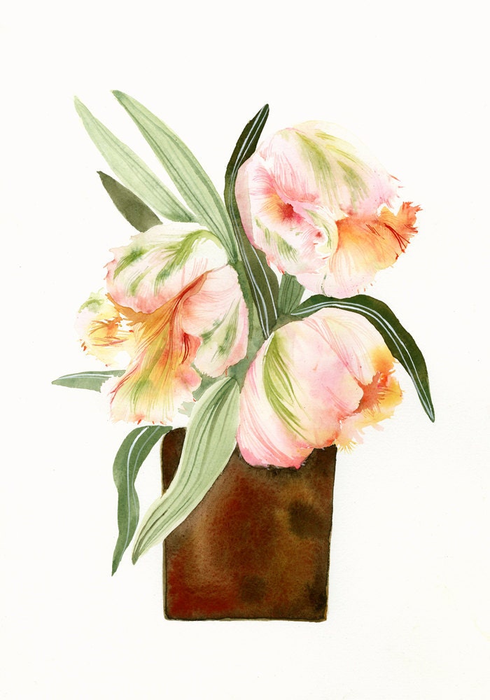 Parrot Tulips Print