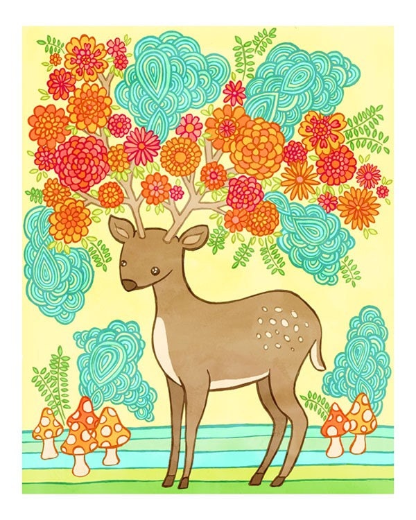 Deer Bloom 8x10 Fine Art Print