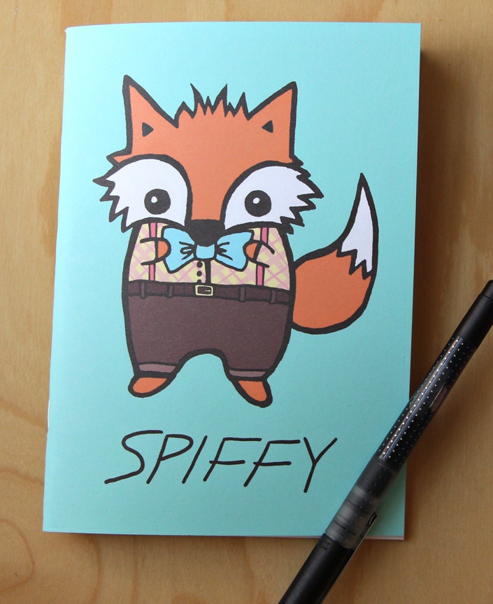 Woodland Spiffy Fox Blank Diary Journal Notebook Sketchbook