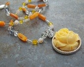 Sunshine Buttercream Rose NECKLACE