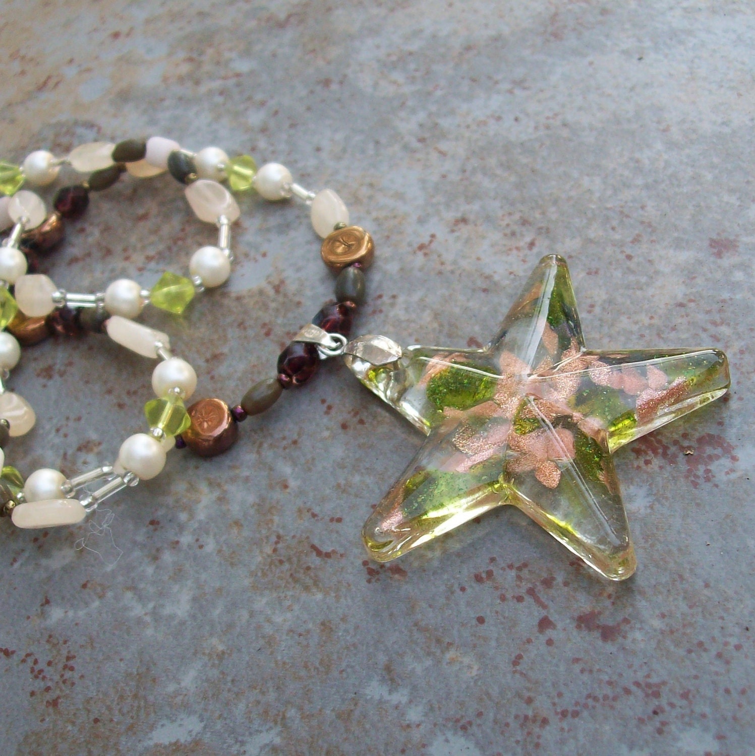 Glass Star beaded NECKLACE