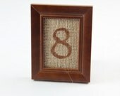 Burlap frame table numbers set of 6