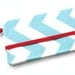 Chevron Cell Phone Wallet - Turquoise, Red, and White Chevron Print - Smart Phone Wallet - Custom Size