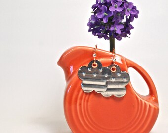 Recycled Jewelry Shabby Chic Flower Earrings
