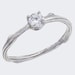 Diamond Engagement Ring- Narrow Twig Band - Top Selling - White Gold - Classic and Simple