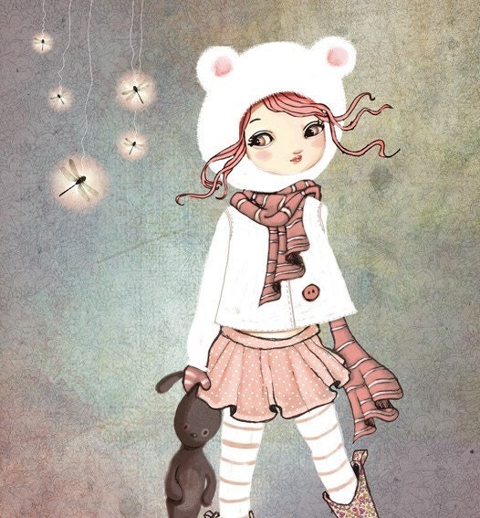 Miss Libellule - digital art Print