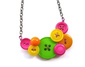 Fun and Colorful Bright Neon Necklace - Hot Pink, Lime Green, Orange, Yellow