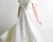 1960s Wedding Dress - Vintage Handmade Floral Maxi Spring Dress - Large