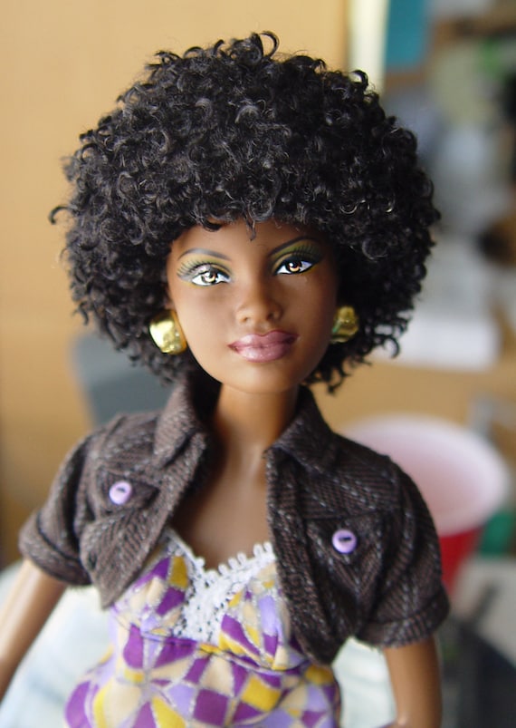 TABLOACH Custom African-American Black Barbie, Ken or Male Action Figure Wig 5832