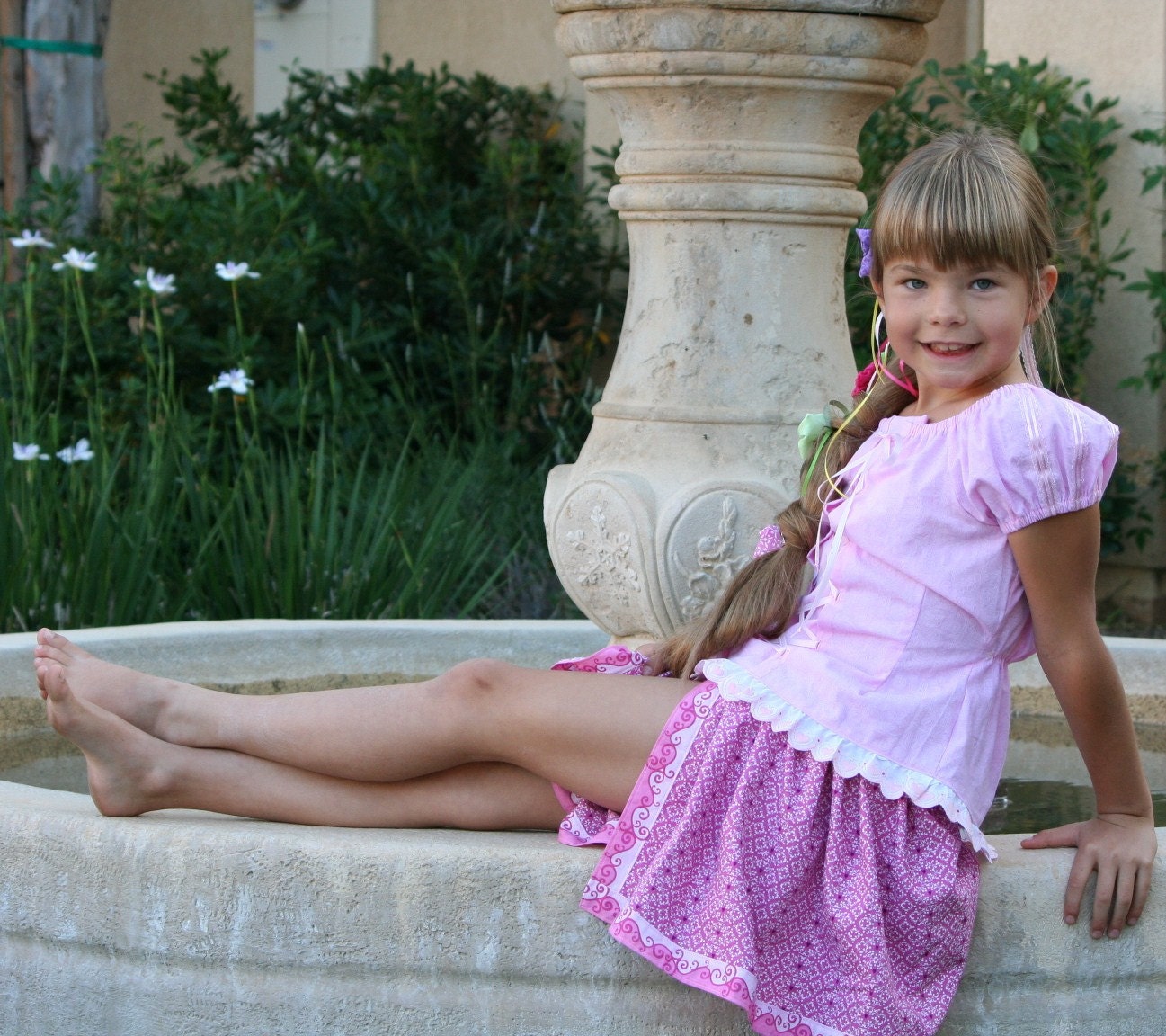 Rapunzel short set design by TinkerellaCreations boutique custom size 2-8  purple lavendar or pink shades of cotton fabrics
