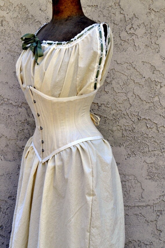 Steampunk Dresses- Corset Costume, Waist Cincher, Steel Boning