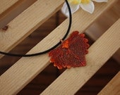 Leaf Necklace Copper, Real Leaf, Leaf Pendant, Cottonwood Leaf, 3