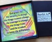 SERENITY PRAYER 3x3 MAGNET Inspirational Words God Grant Me Heartful Art by Raphaella Vaisseau