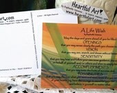 10 LIFE WISH POSTCARDS Original Inspirational Graduation Poem Birthday Blessing Heartful Art by Raphaella Vaisseau